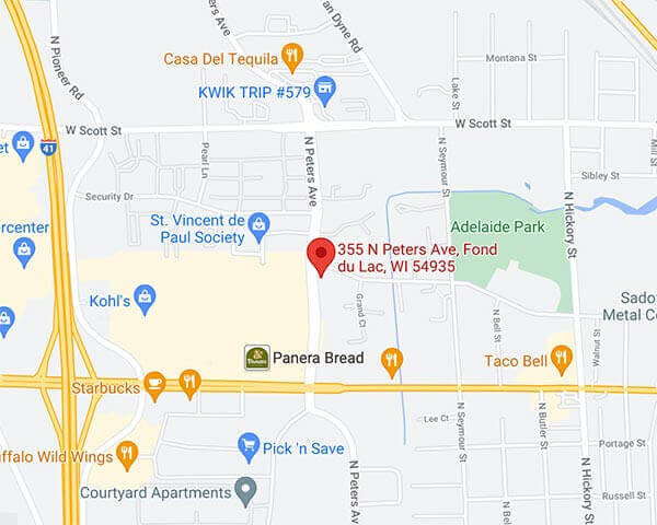 Map of Our Fond du Lac Location